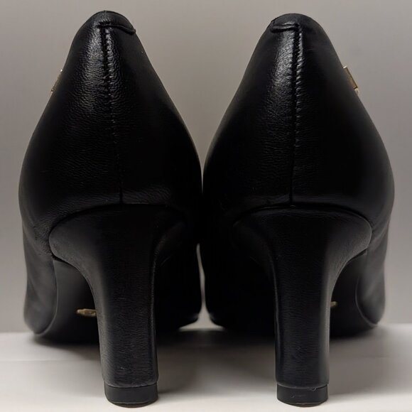 Vionic Madison Mia Leather Block Heel Pumps in Black - Picture 11 of 16